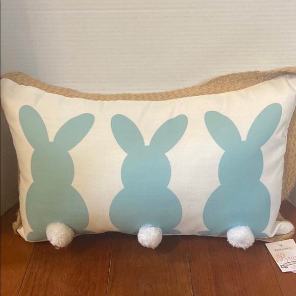 Kirkland's Briar Patch bunny rabbit puffy tail throw sofa couch pillow 19x12” - Picture 1 of 7